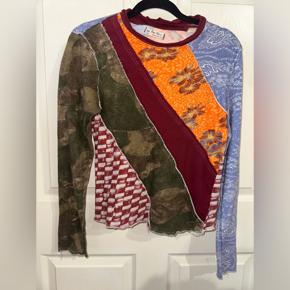 We The Free Multicolor Patchwork patterned Pullov… - image 1